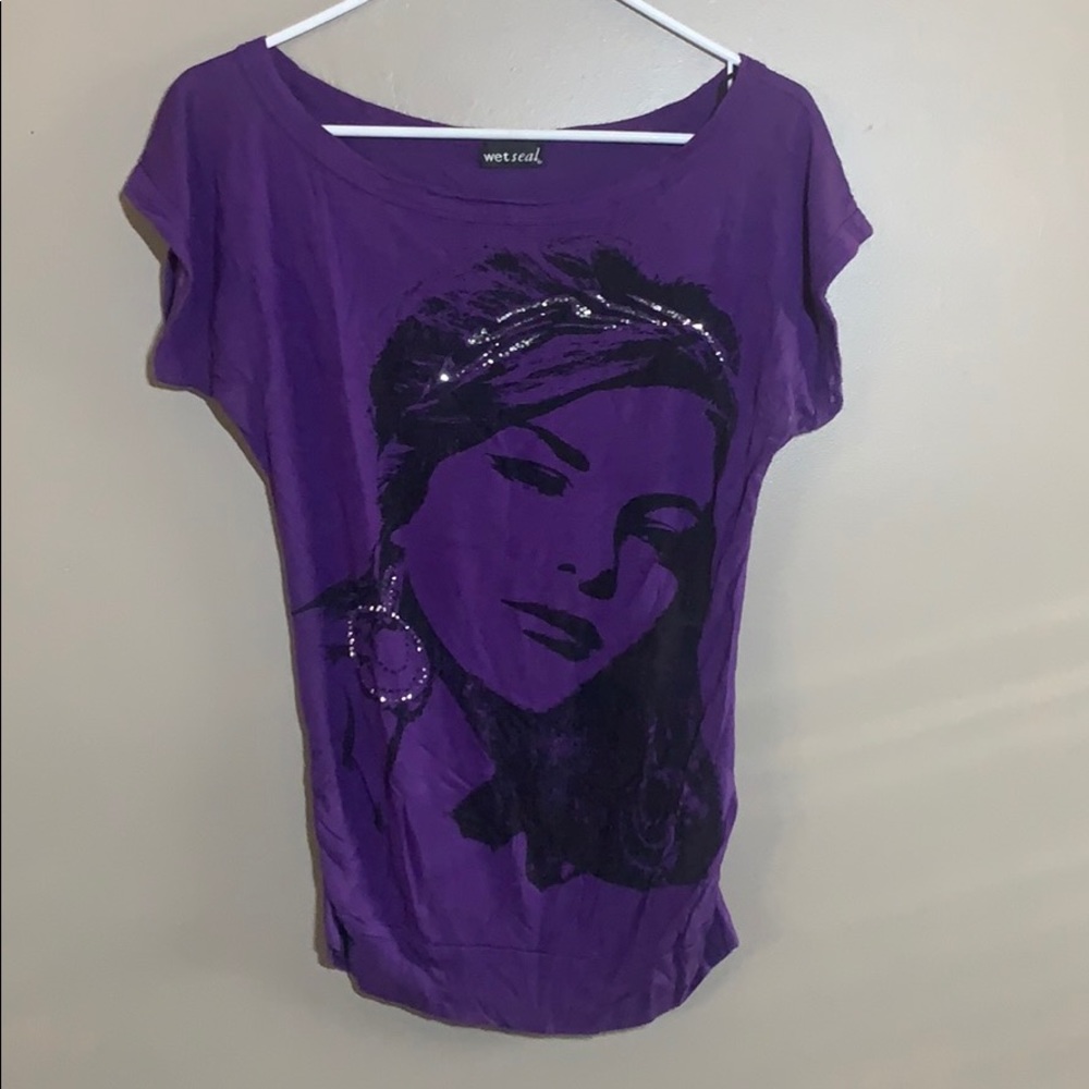 Purple shirt with sequins design